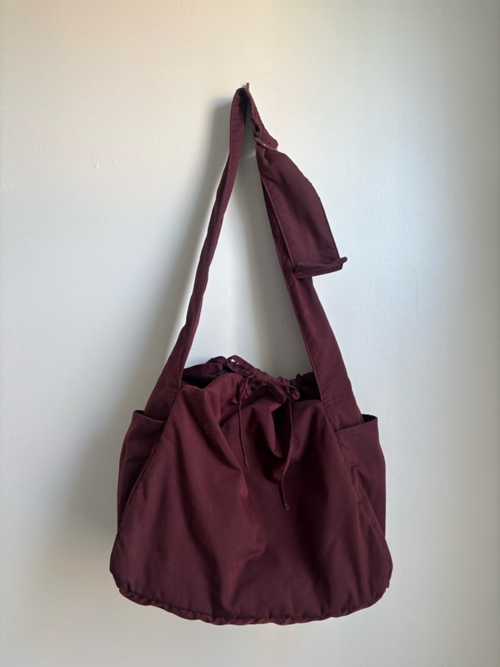 Puffy wine colored bag